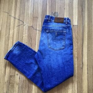 Luxe BARMAS Men's 36-30 Slim Light Blue Slightly Distressed Denim Jeans,Italy